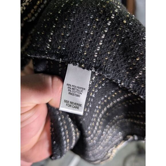 NWT Cato Blazer Jacket Black Gold Striped Knit Open Shawl Cardigan Women's Size - Picture 5 of 6